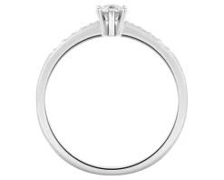 Pierścionek z białego złota z brylantami - 0,18 ct - próba 585