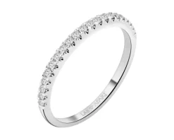 Pierścionek z białego złota z brylantami laboratoryjnymi - 0,20 ct - próba 585