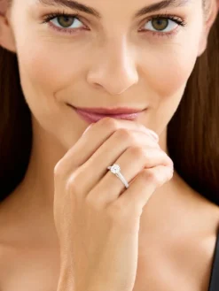 Pierścionek z białego złota z brylantami - SI1/H - 1,35 ct - próba 750