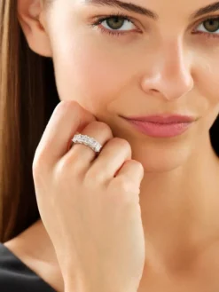 Pierścionek z białego złota z diamentami - 2,52 ct - próba 750