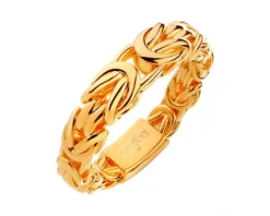 Pierścionek z brązu pozłacany