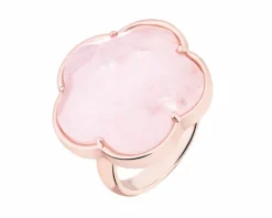 Pierścionek z mosiądzu pozłacany z kwarcem