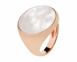 Pierścionek z mosiądzu pozłacany z masą perłową