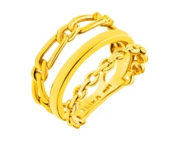 Pierścionek z mosiądzu pozłacany