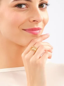 Pierścionek z mosiądzu pozłacany