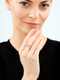 Pierścionek z mosiądzu pozłacany z cyrkoniami