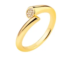 Pierścionek z mosiądzu pozłacany z cyrkoniami