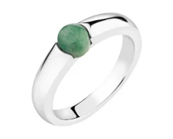 Pierścionek z mosiądzu rodowany z awenturynem