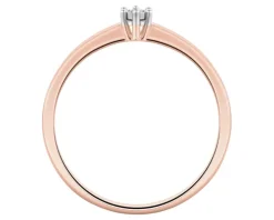 Pierścionek z różowego i białego złota z brylantem - 0,02 ct - próba 585