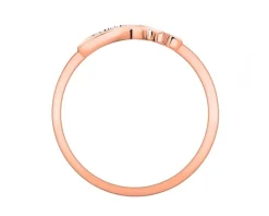 Pierścionek z różowego złota z diamentami - nieskończoność, EKG serca - 0,01 ct - próba 375