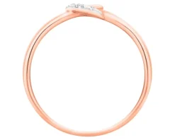 Pierścionek z różowego złota z diamentem - 0,004 ct - próba 375