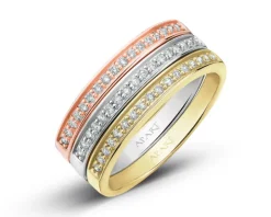 Pierścionek z różowego złota z brylantami - 0,10 ct - próba 585