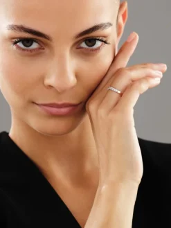 Pierścionek z różowego złota z brylantami - 0,50 ct - próba 585