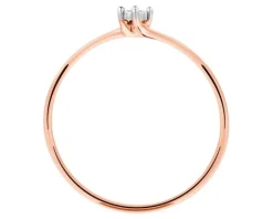 Pierścionek z różowego złota z brylantem - 0,01 ct - próba 585