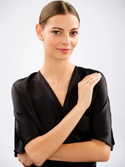 Pierścionek z różowego złota z diamentami i morganitem - próba 585