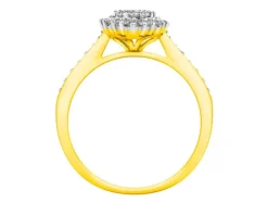 Pierścionek z żółtego i białego złota z diamentami - 0,39 ct - próba 585