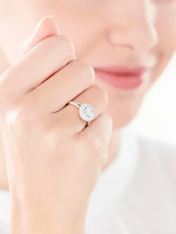 Pierścionek z żółtego i białego złota z brylantami - 0,65 ct - próba 585