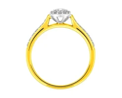 Pierścionek z żółtego i białego złota z brylantami - 0,35 ct - próba 585