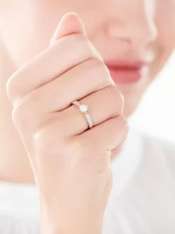 Pierścionek z żółtego i białego złota z brylantami - 0,25 ct - próba 585