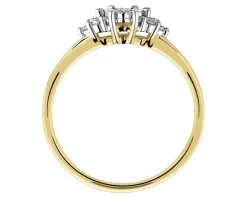Pierścionek z żółtego i białego złota z brylantami - 0,10 ct - próba 585