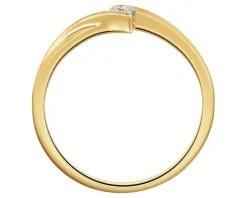 Pierścionek z żółtego i białego złota z brylantem - 0,03 ct - próba 375