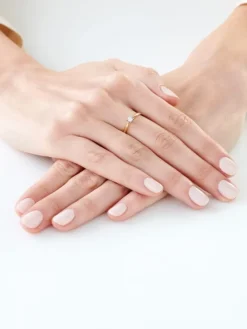 Pierścionek z żółtego i białego złota z brylantem - 0,05 ct - próba 375