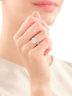 Pierścionek z żółtego i białego złota z diamentami - 0,45 ct - próba 585