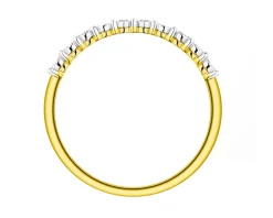 Pierścionek z żółtego i białego złota z brylantami - 0,06 ct - próba 585
