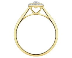 Pierścionek z żółtego i białego złota z brylantami - serce - 0,20 ct - próba 585