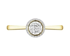 Pierścionek z żółtego i białego złota z brylantami - serce - 0,20 ct - próba 585