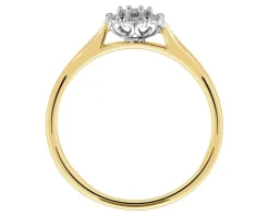 Pierścionek z żółtego i białego złota z diamentami - 0,05 ct - próba 375