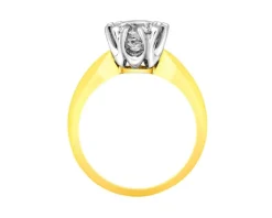 Pierścionek z żółtego i białego złota z brylantem - SI1/H - 1,50 ct - próba 750