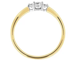 Pierścionek z żółtego i białego złota z brylantami - 0,14 ct - próba 585