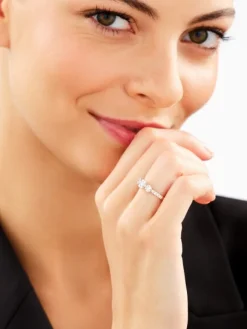 Pierścionek z żółtego i białego złota z brylantami - 0,50 ct - próba 585