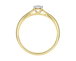 Pierścionek z żółtego i białego złota z brylantem - 0,04 ct - próba 585