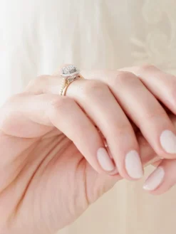 Pierścionek z żółtego i białego złota z brylantami - 0,43 ct - próba 585