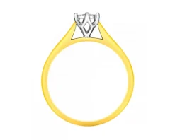 Pierścionek z żółtego i białego złota z brylantem - 0,03 ct - próba 750