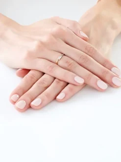 Pierścionek z żółtego i białego złota z brylantami - 0,06 ct - próba 585