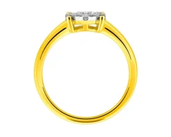 Pierścionek z żółtego i białego złota z brylantami - 0,25 ct - próba 585