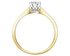 Pierścionek z żółtego i białego złota z brylantami - 0,13 ct - próba 585