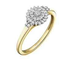 Pierścionek z żółtego i białego złota z diamentami - 0,23 ct - próba 585