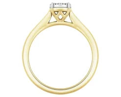 Pierścionek z żółtego i białego złota z diamentami - 0,06 ct - próba 585