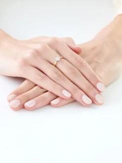 Pierścionek z żółtego i białego złota z diamentami - 0,25 ct - próba 585