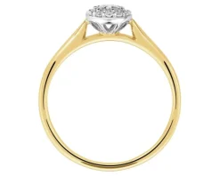 Pierścionek z żółtego i białego złota z diamentami - 0,25 ct - próba 585