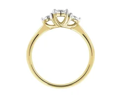 Pierścionek z żółtego i białego złota z brylantami - 0,12 ct - próba 585