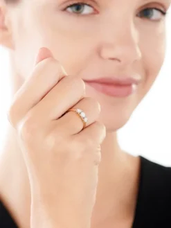 Pierścionek z żółtego i białego złota z brylantami - serca - 0,28 ct - próba 585