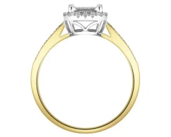Pierścionek z żółtego i białego złota z diamentami - 0,50 ct - próba 585