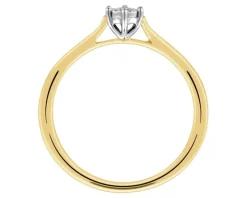 Pierścionek z żółtego i białego złota z brylantem - 0,05 ct - próba 585