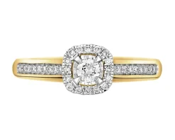 Pierścionek z żółtego i białego złota z brylantami - 0,20 ct - próba 585