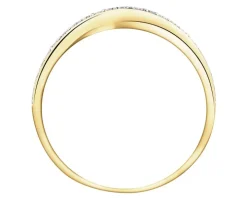 Pierścionek z żółtego z żółtego złota z brylantami - 0,02 ct - próba 375